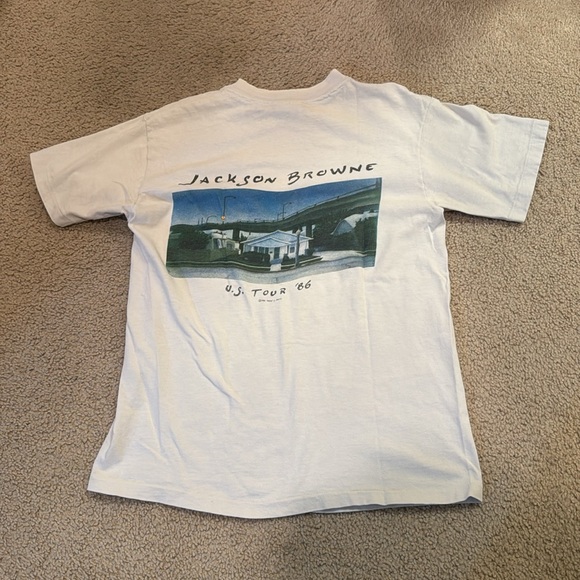 Vintage Made in USA Single Stitch Jackson Browne US Tour 1986 Graphic T shirt - Picture 6 of 6